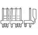 TE CONNECTIVITY 矩形连接器 - 针座 - 公插针 644611-4