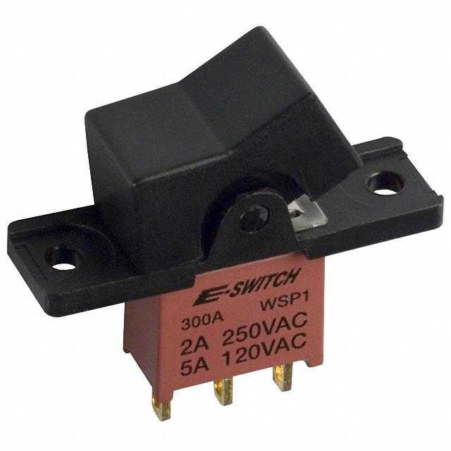 E-SWITCH 翘板开关 300AWSP1R1BLKM1QE