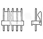 TE CONNECTIVITY 矩形连接器 - 针座 - 公插针 641936-6