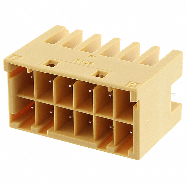 TE CONNECTIVITY 矩形连接器 - 针座 - 公插针 4-1971906-6